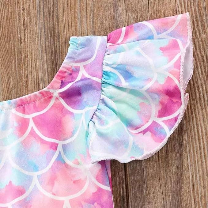 Mermaid Print Toddler Girl One-Piece Swimsuit