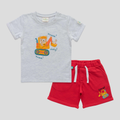Excavator T-Shirt and Shorts Set for Toddler Boys: 3-4 Yrs