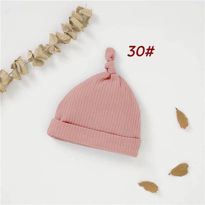 Baby Cotton Beanie Hat for 0-6 Months - All-Season Soft Cap