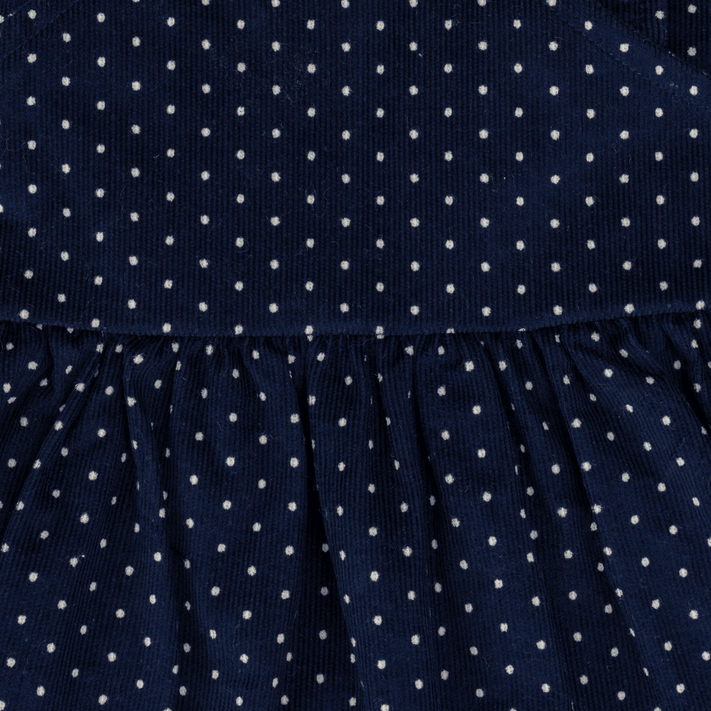 Full Sleeve Polka Pinafore Set for Toddler Girls