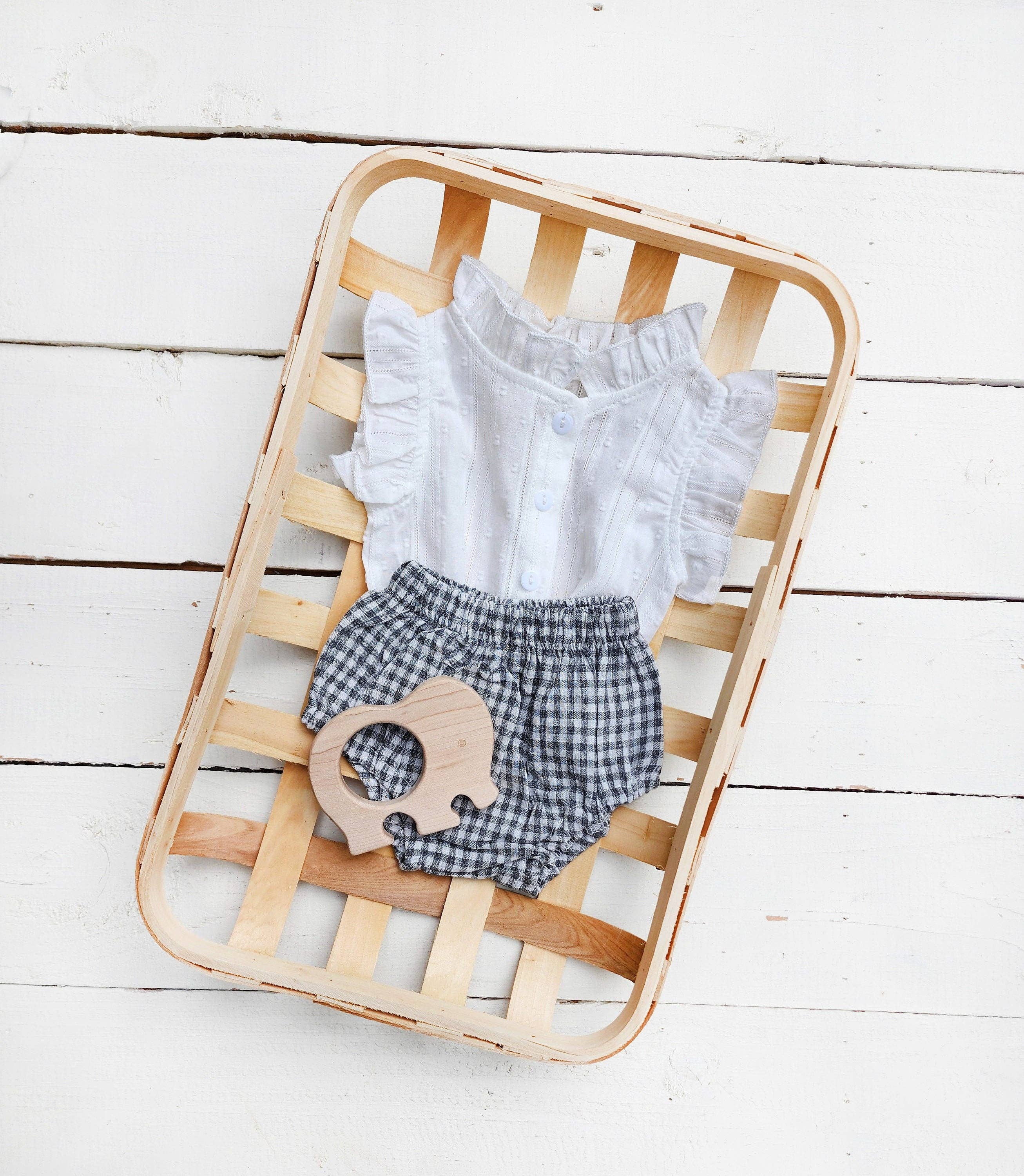 Blouse & Gingham Bloomer Set