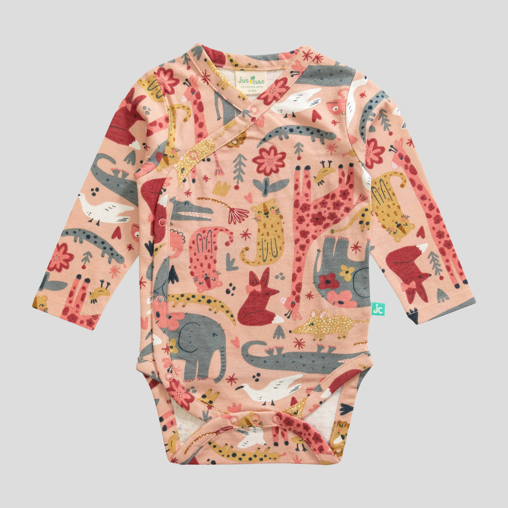 Animal Themed Full Sleeve Onesie Set for Baby Girl