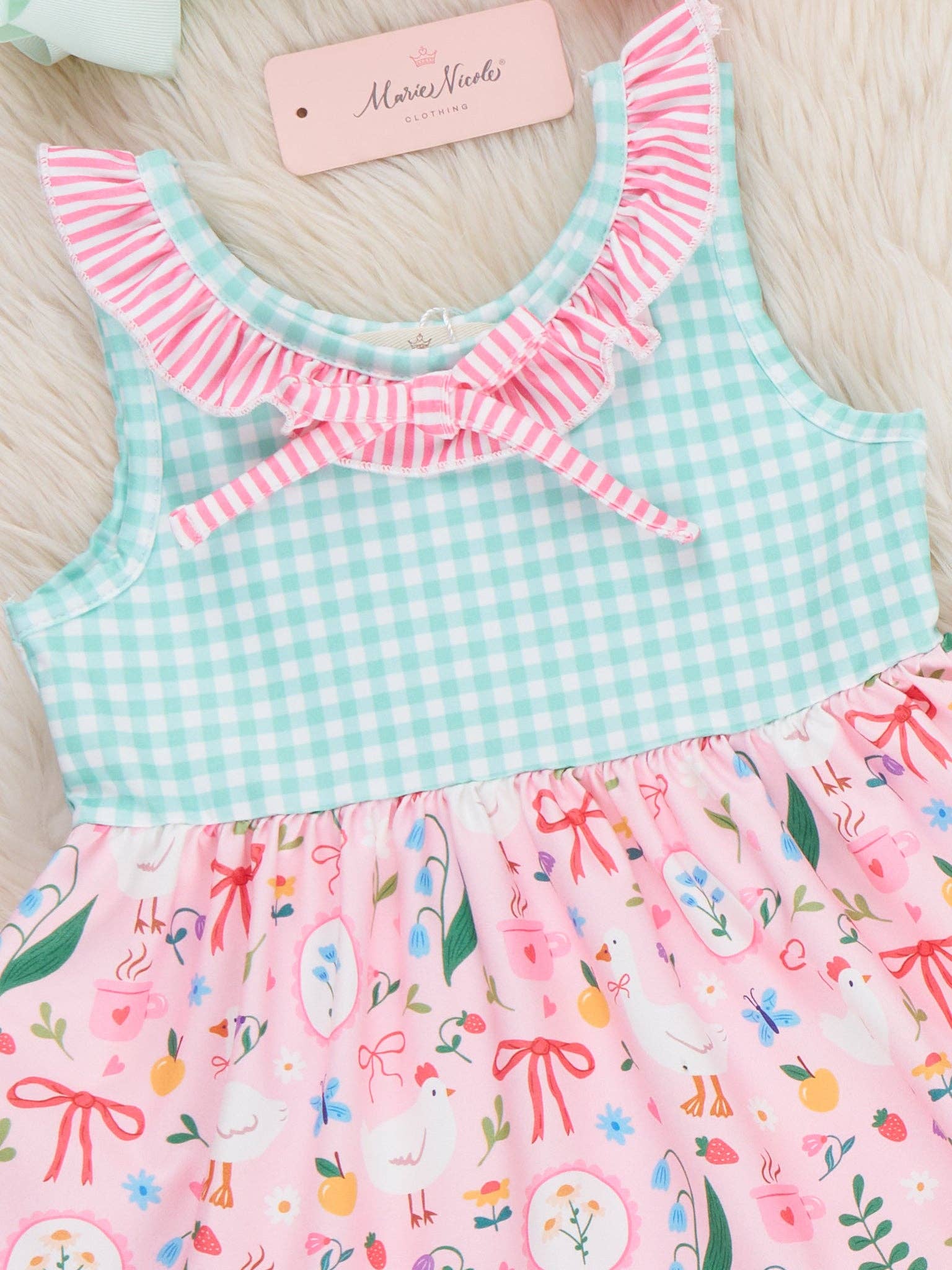 Farmyard Bow Ruffle Dress