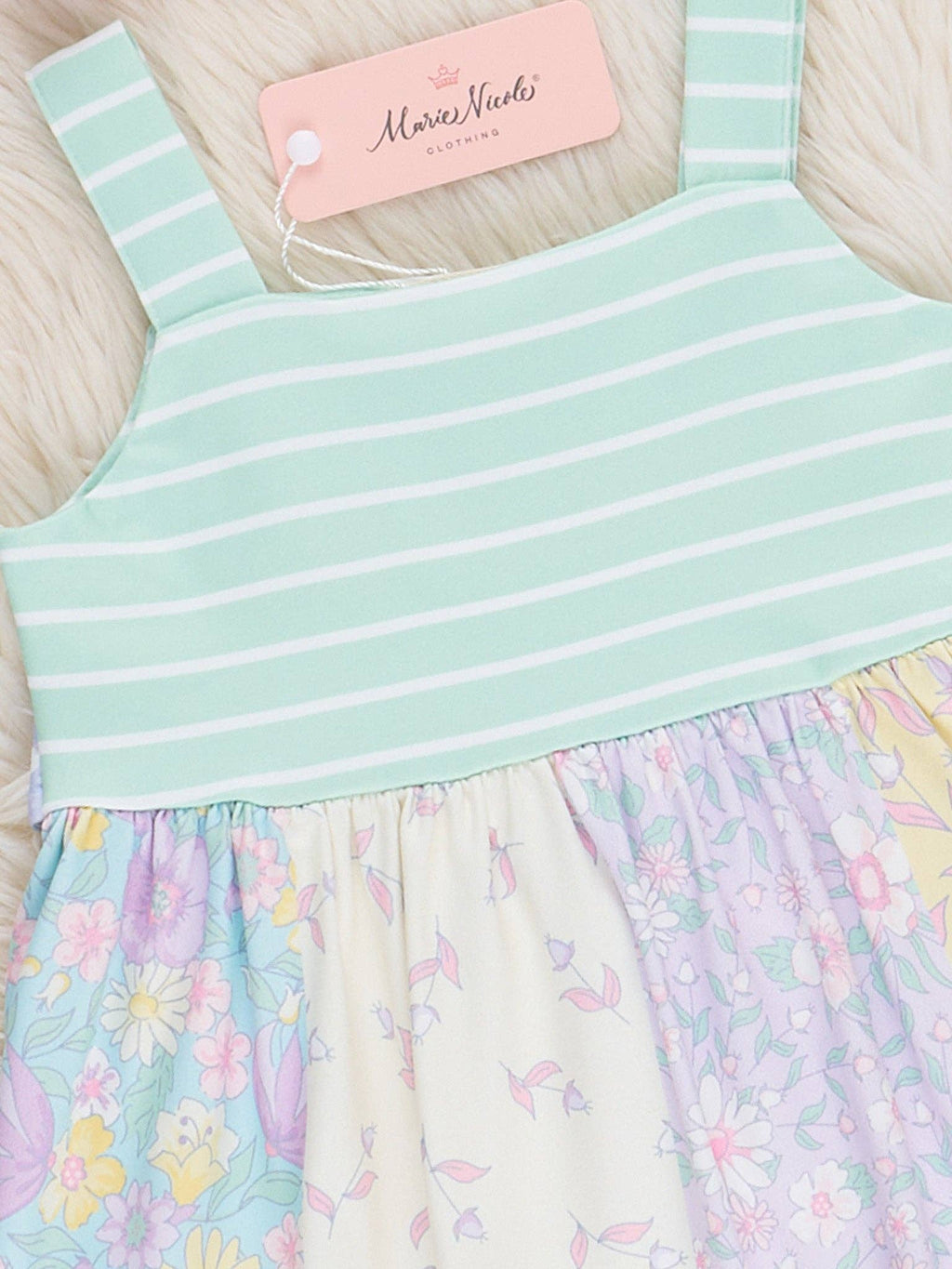 Pastel Buds & Blooms Ruffle Tie Dress