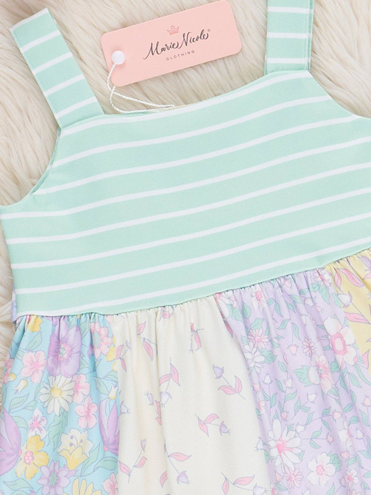 Pastel Buds & Blooms Ruffle Tie Dress