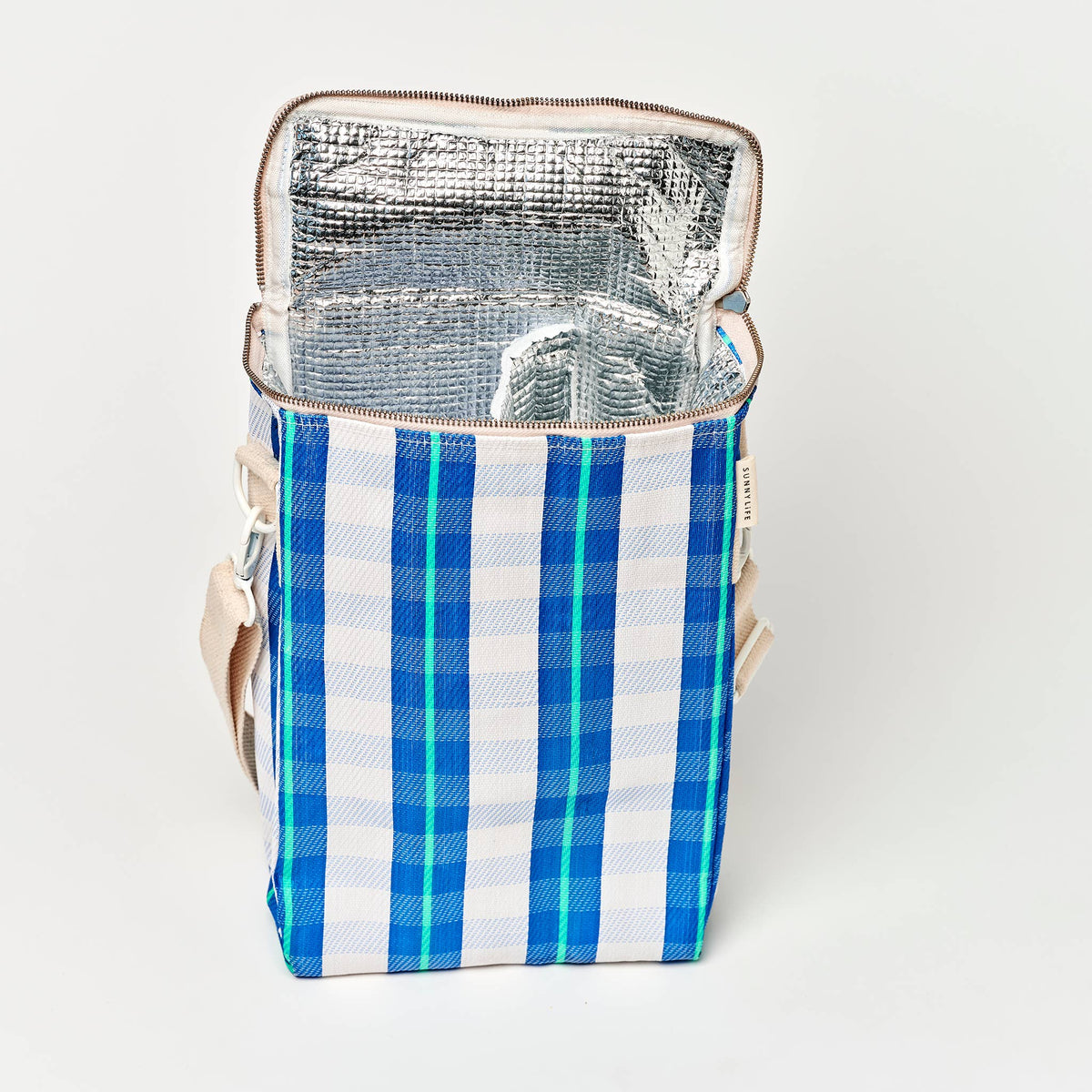 Recycled Nylon Drinks Cooler Bag La Mer Blue Neon