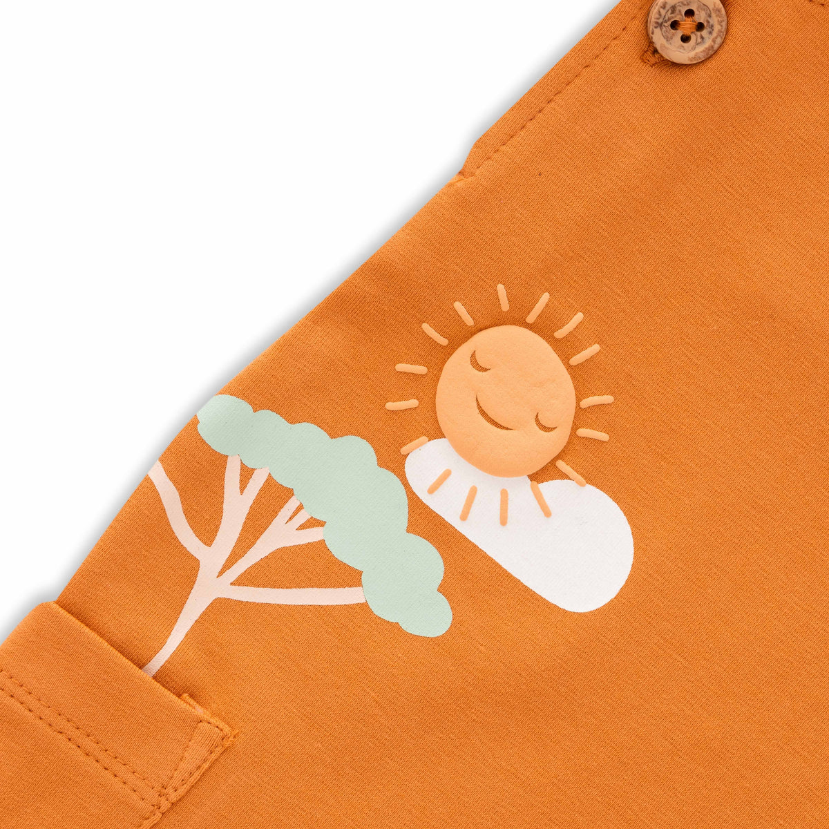 Organic Safari Toddler T-Shirt & Dungaree Set – Mustard