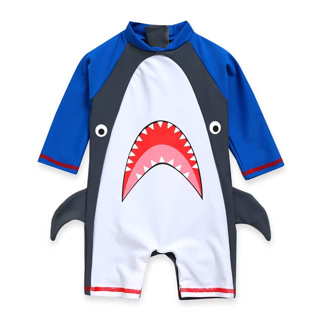 Baby Swimsuit Baby Jaws_White