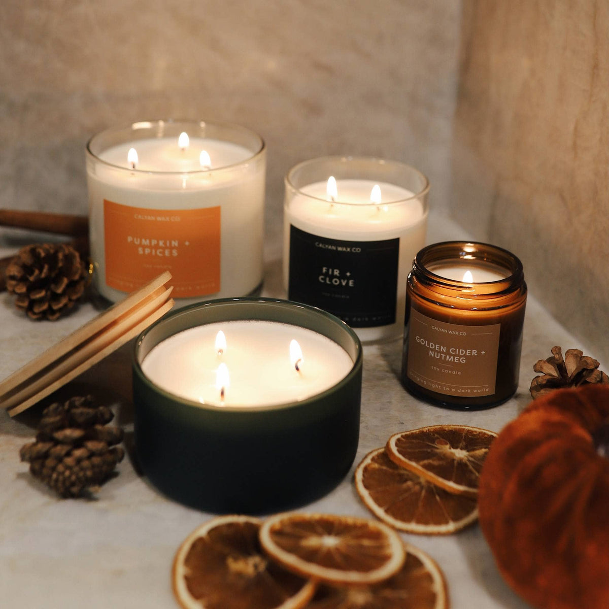 Golden Cider + Nutmeg - Mini Amber Jar Soy Candle