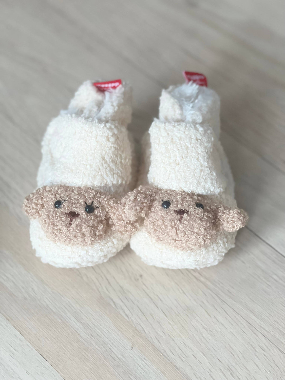 Baby Boys Girls Light Brown Puppy Slippers