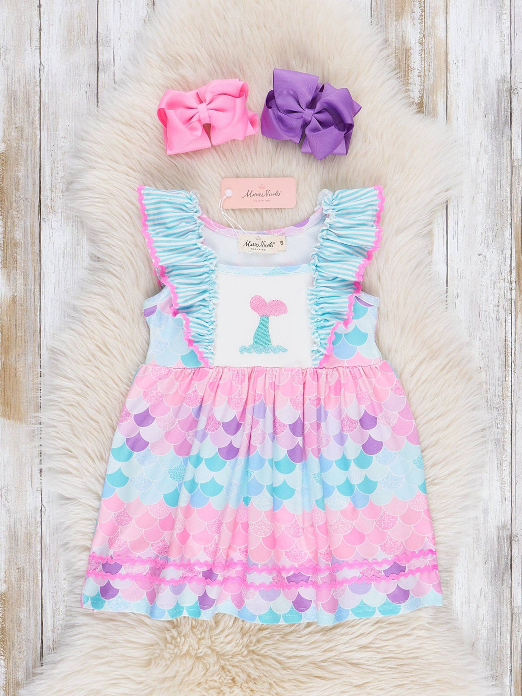 Mermaid Splash Ruffle Dress