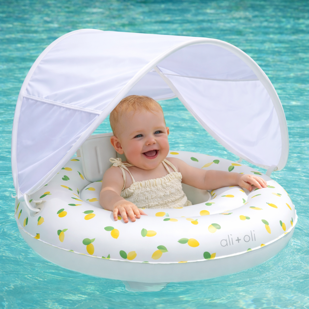 Ali+Oli Baby Swim Seat with Sun Canopy (Lemons)