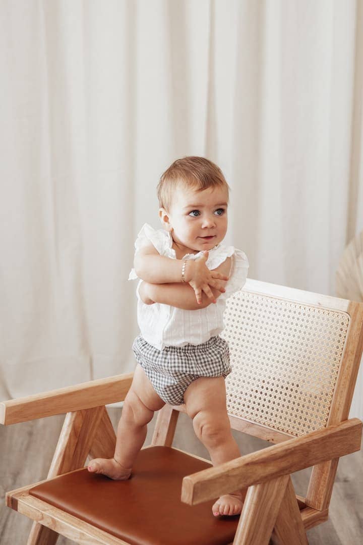 Blouse & Gingham Bloomer Set