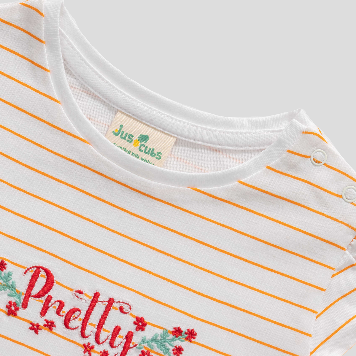 Striped Tee & Shorts Set for Toddler - Tangerine