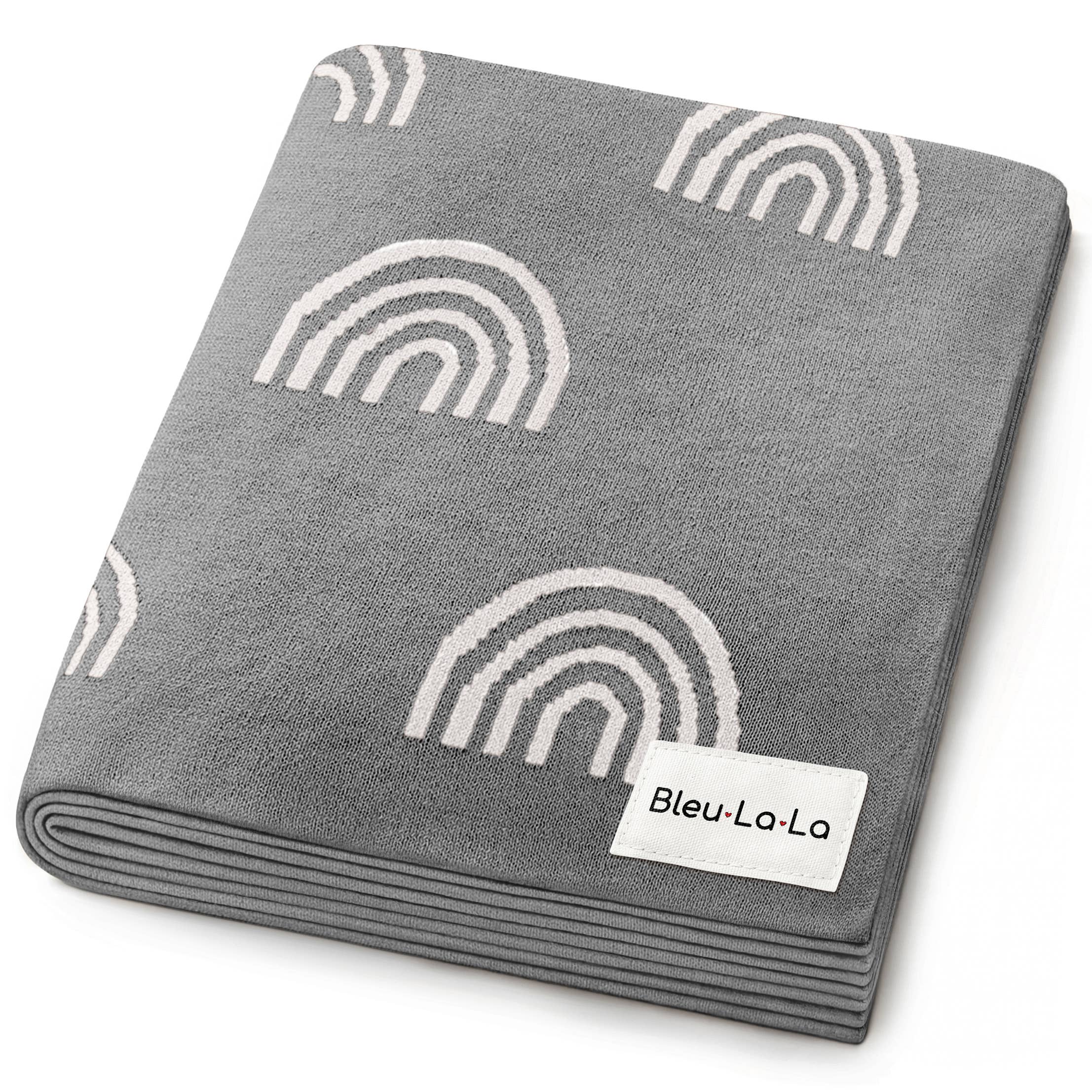 100% Luxury Cotton Swaddle Receiving Baby Blanket - Rainbow