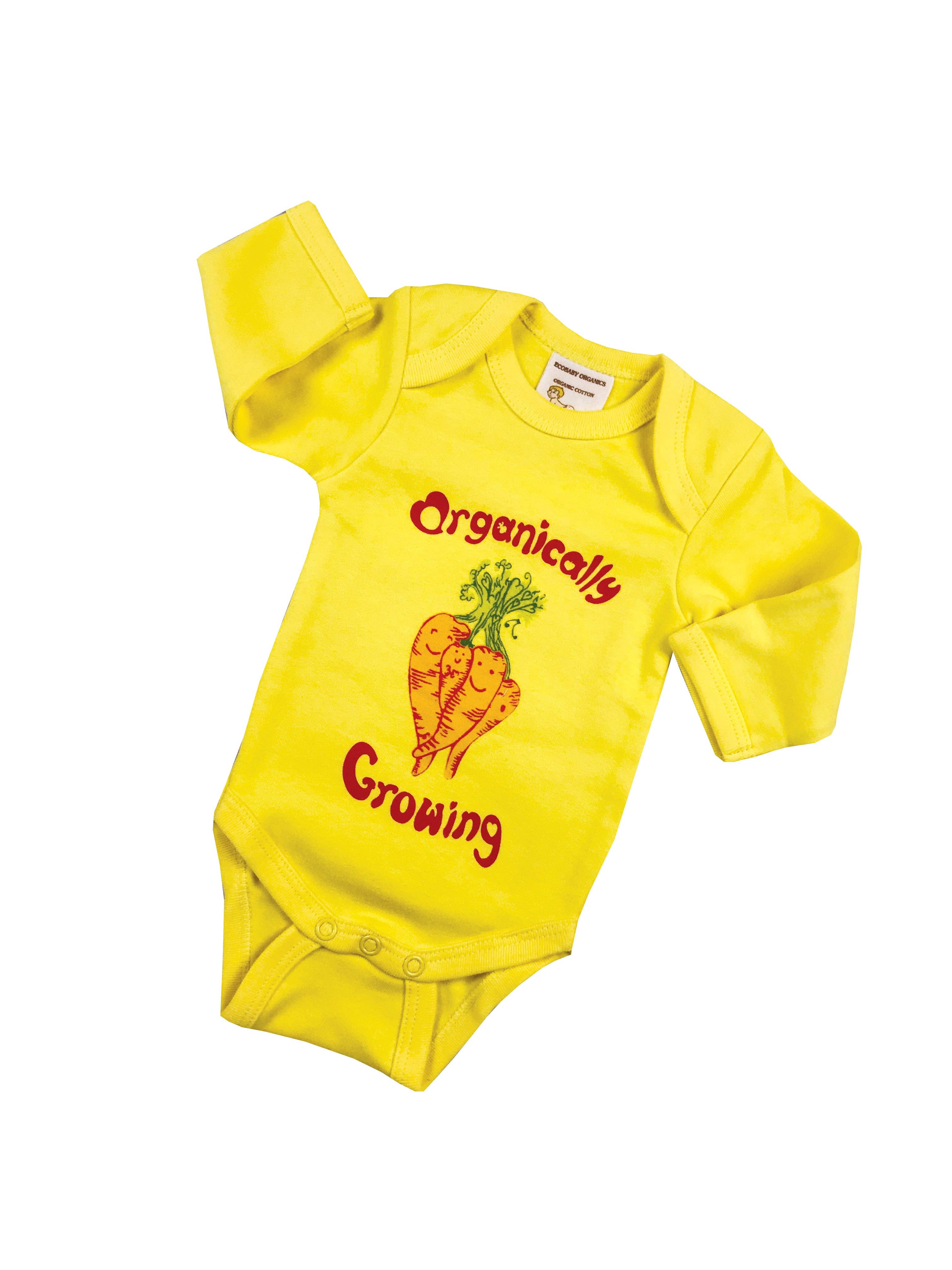 Organic Cotton Long Sleeved Onesie/Bodysuit - Organically Growing
