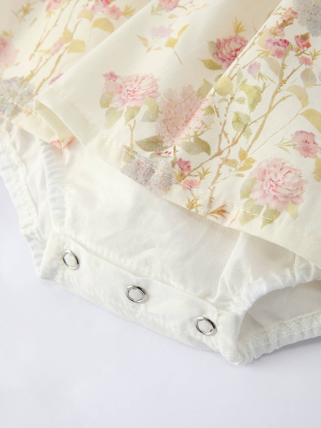 Floral Baby Girl Romper With Bow Ruffle And Hat