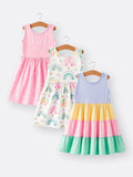 Rainbow Star Colorful 3-Piece Dress Set: 7-8Y