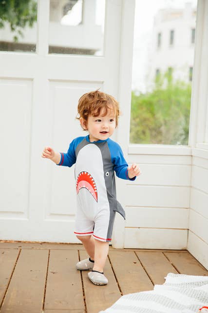 Baby Swimsuit Baby Jaws_White