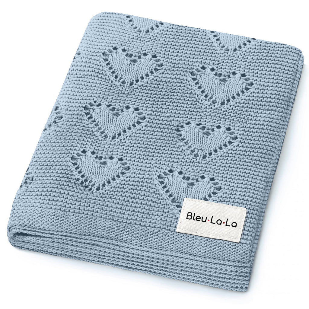 100% Luxury Cotton Receiving Swaddle Baby Blanket - Heart