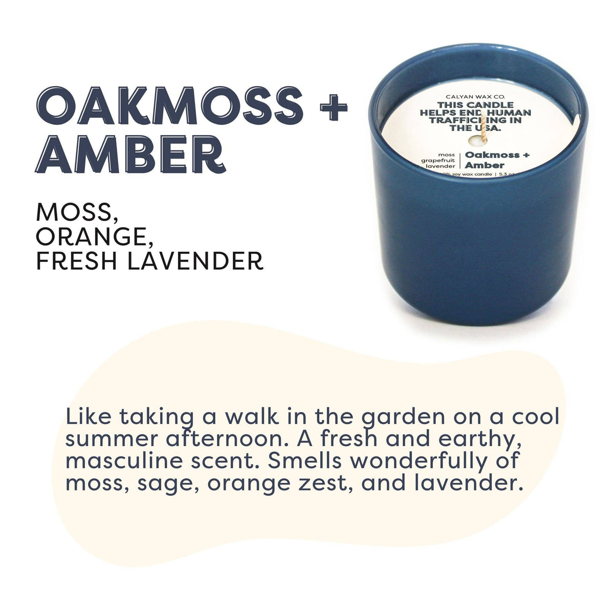 Oakmoss + Amber - Dignity Series Soy Candle