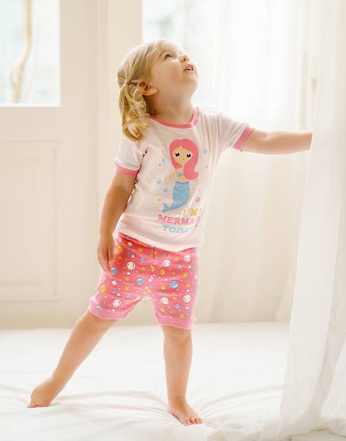 Mermaid Pink Short Sleeve Pajama Set