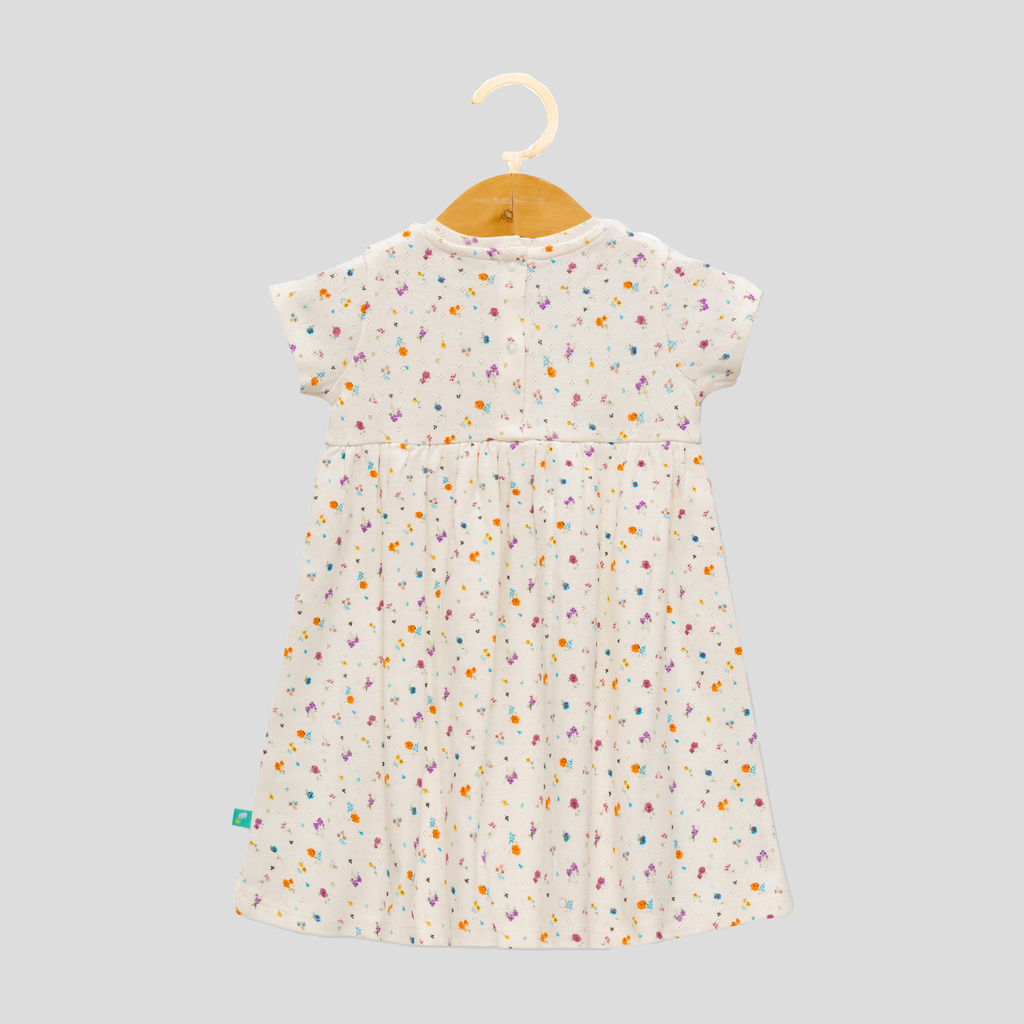 Elegant Floral Flair Dress with Bow for Toddlers