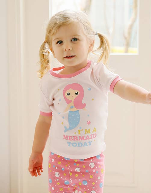 Mermaid Pink Short Sleeve Pajama Set