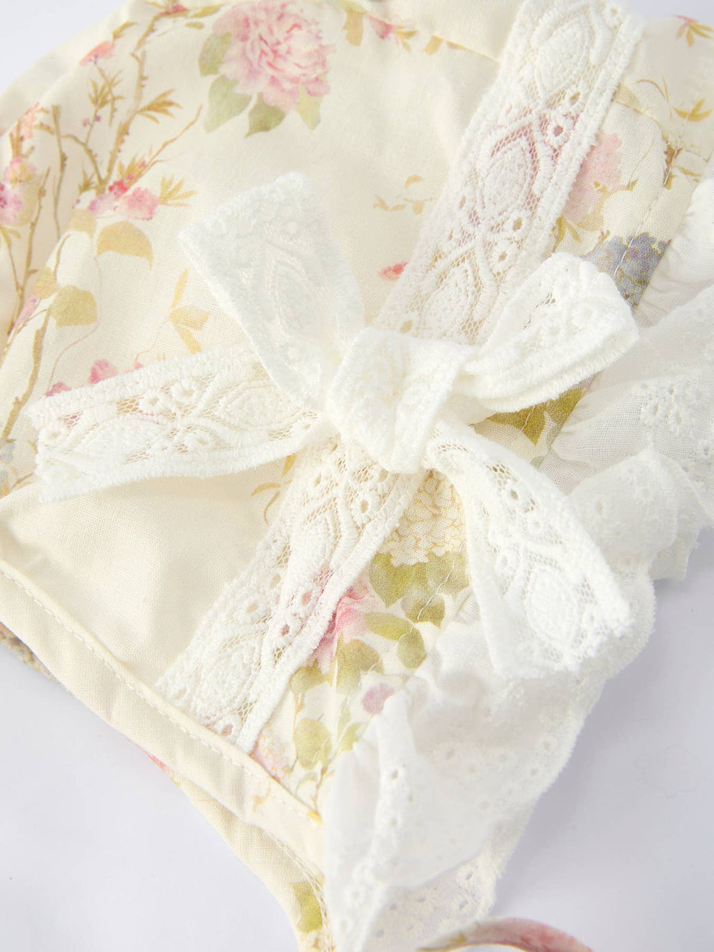 Floral Baby Girl Romper With Bow Ruffle And Hat