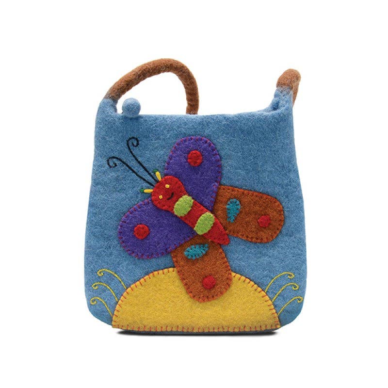 Butterfly Felted Cross Body Kids Bag