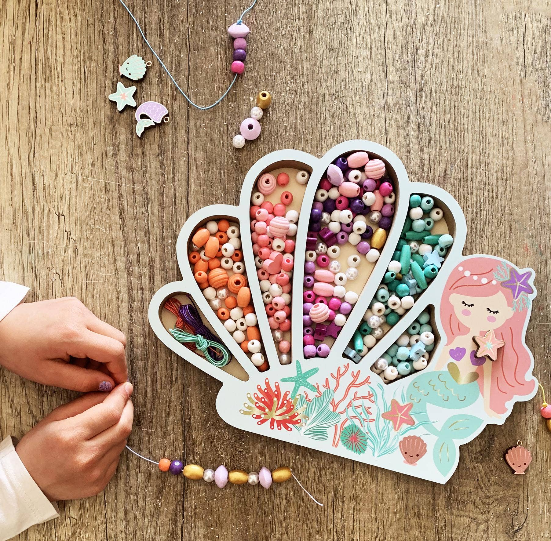 Les Perles -Mermaid Wooden Beads - 4y+