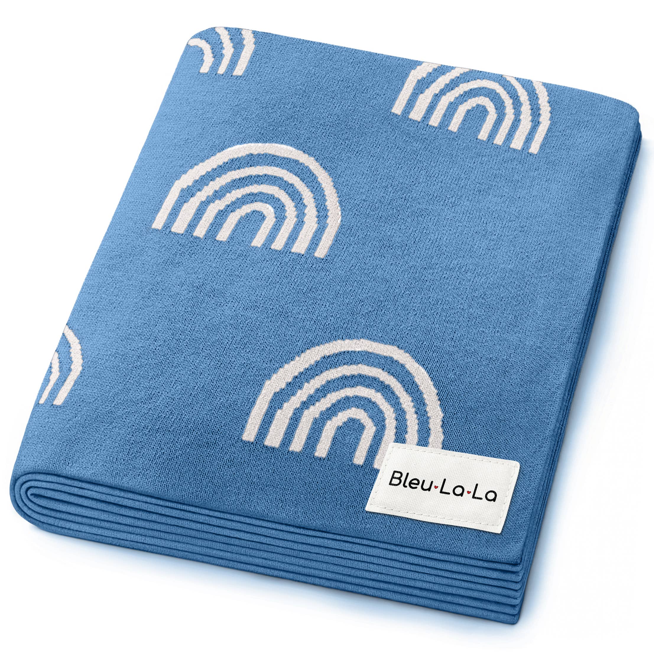 100% Luxury Cotton Swaddle Receiving Baby Blanket - Rainbow