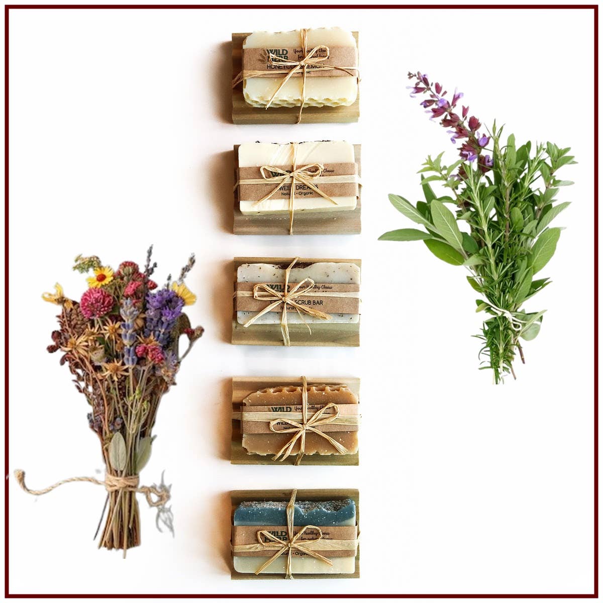 Natural Soap Bar + Wood Dish | Unique Gift Set