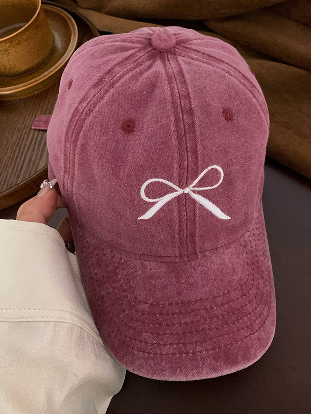 Bow Embroidered Baseball Cap