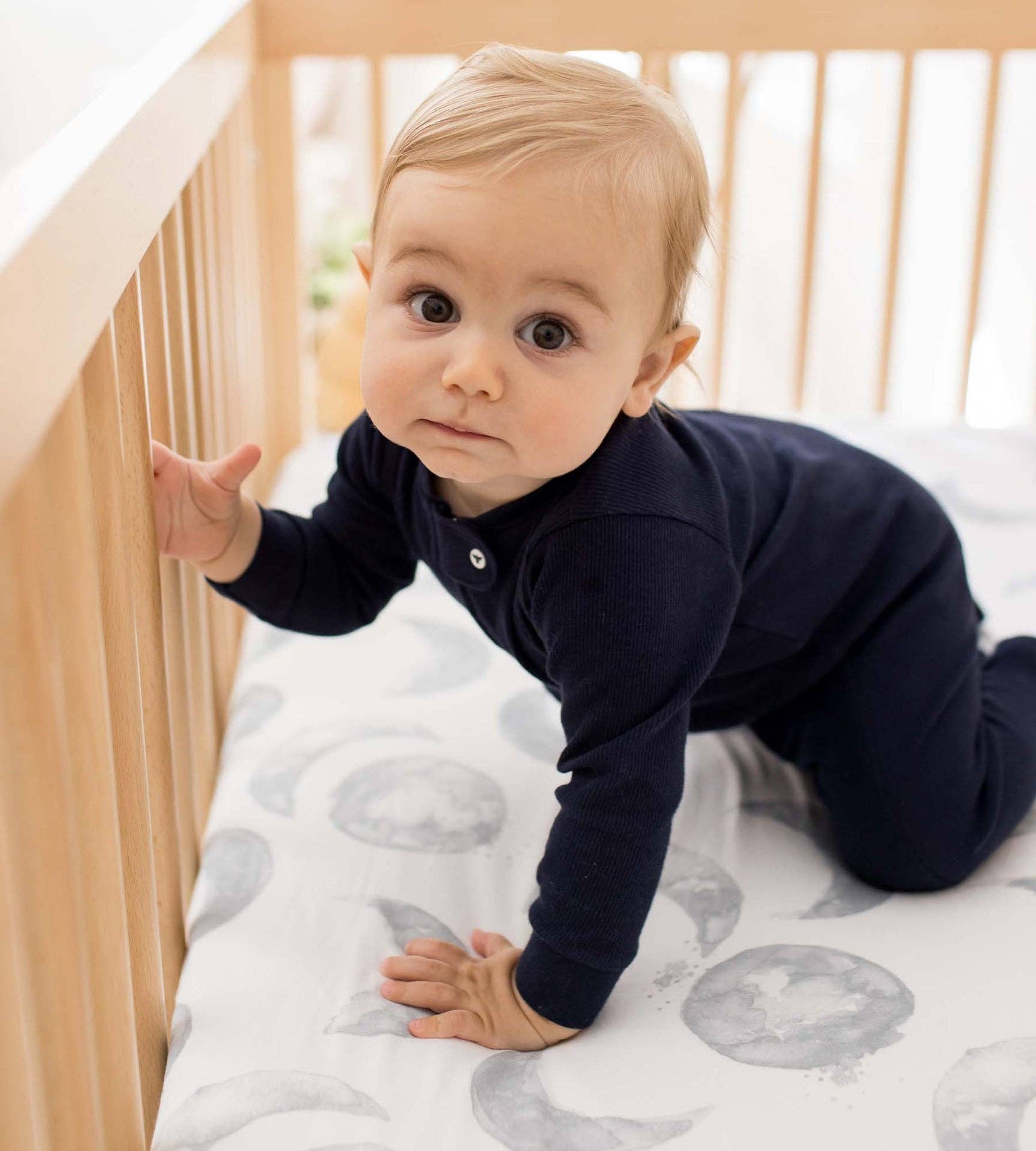 Solid Rib Organic Cotton Two-Piece Pajamas - Midnight