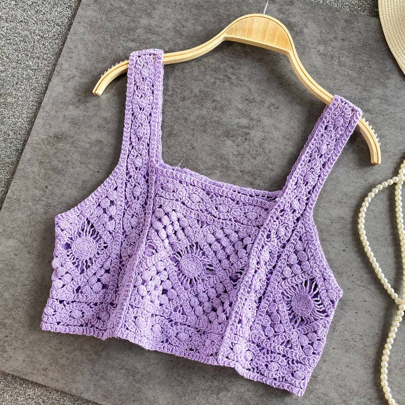 Crosa - Vintage Crochet Design Camisole - A Perfect Summer Top Tank
