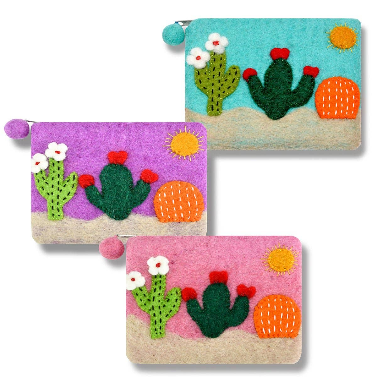 Desert Theme Felted Coin Purse