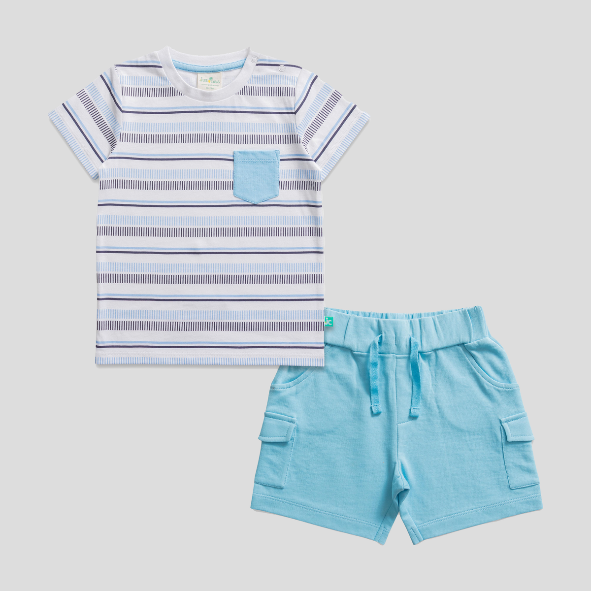 Striped T-Shirt and Shorts Set for Toddler Boys