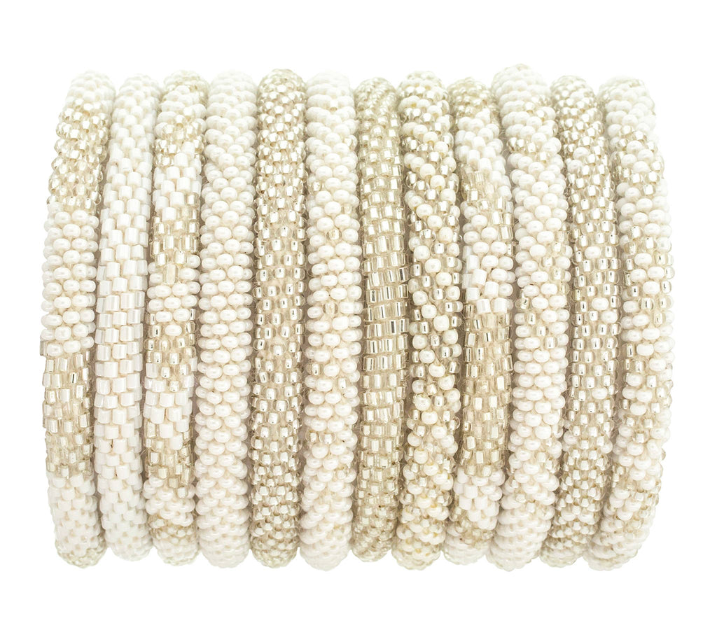 Roll-On® Bracelets Pearl - Handmade Beaded Set of 12